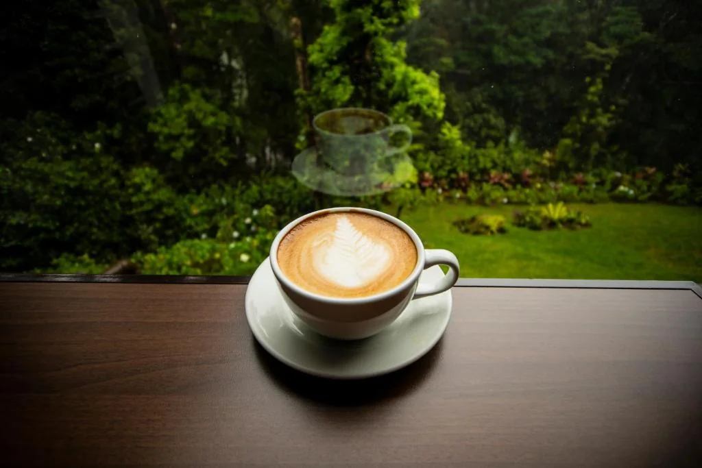 Coffee with a garden view at Trapp Family Lodge